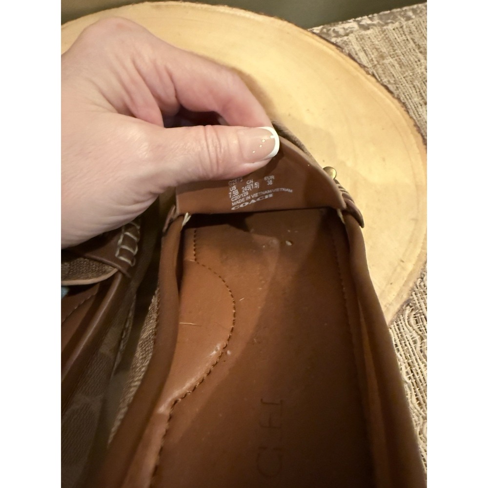 Coach Crosby Turnlock Driver Loafer Moccasin Signature Coated Canvas Women's 7.5 - Picture 16 of 16